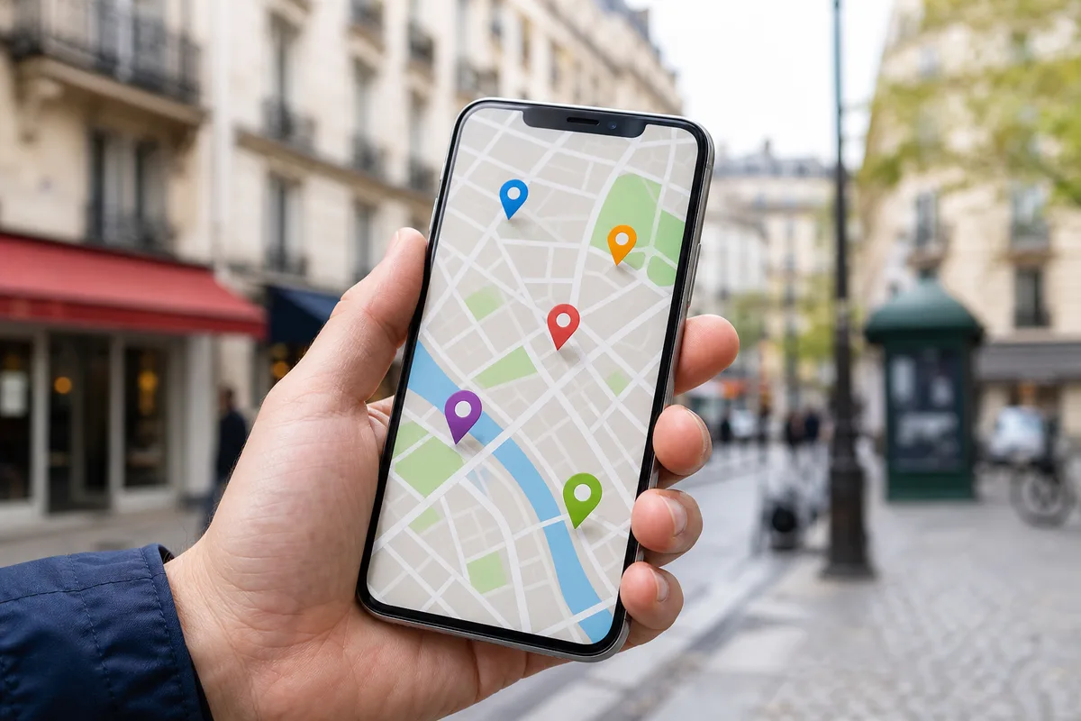 Commerçant consultant sa visibilité locale sur un ordinateur portable dans sa boutique